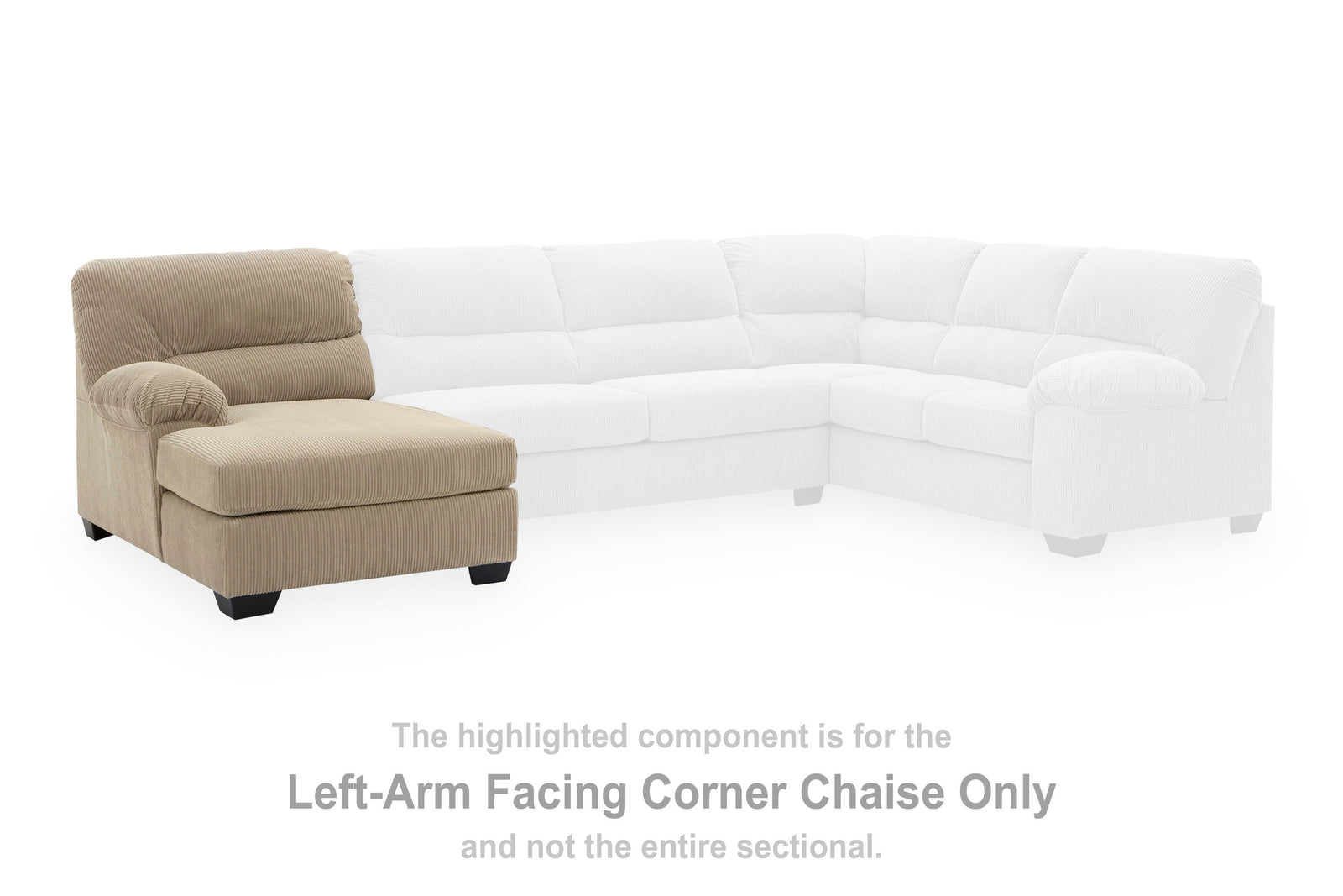 SimpleJoy Left-Arm Facing Sofa with Corner Wedge (24203-SI) - Image 35