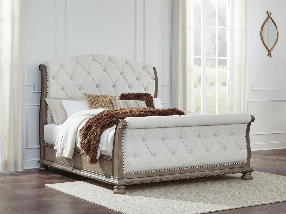 Ardenfield Upholstered Sleigh Bed - Light Brown  (B944-SI) - Image 4