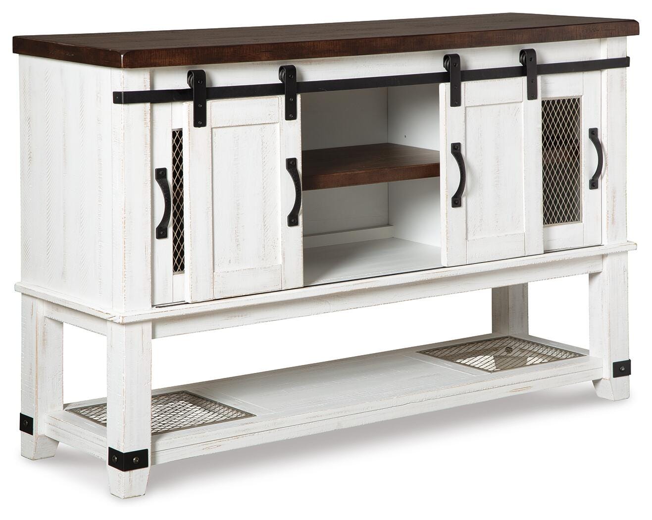 Valebeck Counter Height Dining Table, 6 Barstools and Server (D546-SI) - Image 4