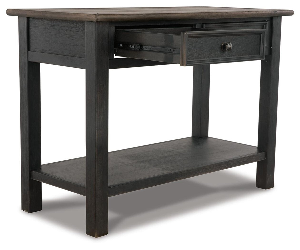 Tyler Creek Coffee Table and 2 End Tables with Console - Grayish Brown/Black  (T736-SI) - Image 10