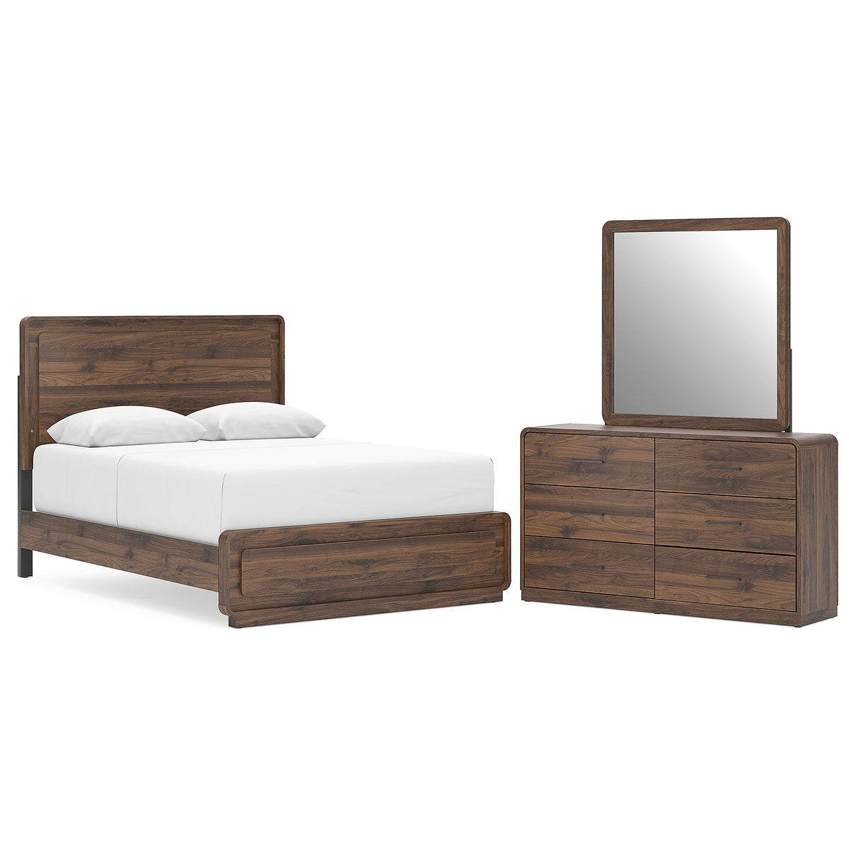 Fortlorn Queen Panel Bed, Dresser and Mirror (PCB386-SI)