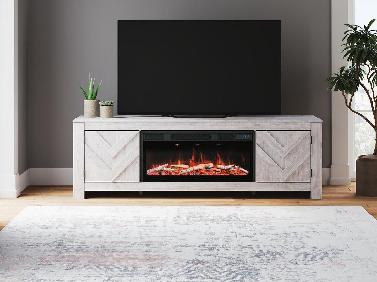 Cayboni 71 TV Stand with Electric Fireplace (W3788-SI) - Image 3