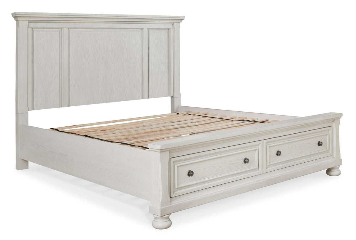Robbinsdale Storage Bed, Dresser, Mirror and Nightstand - Antique White  (B742-SI) - Image 9