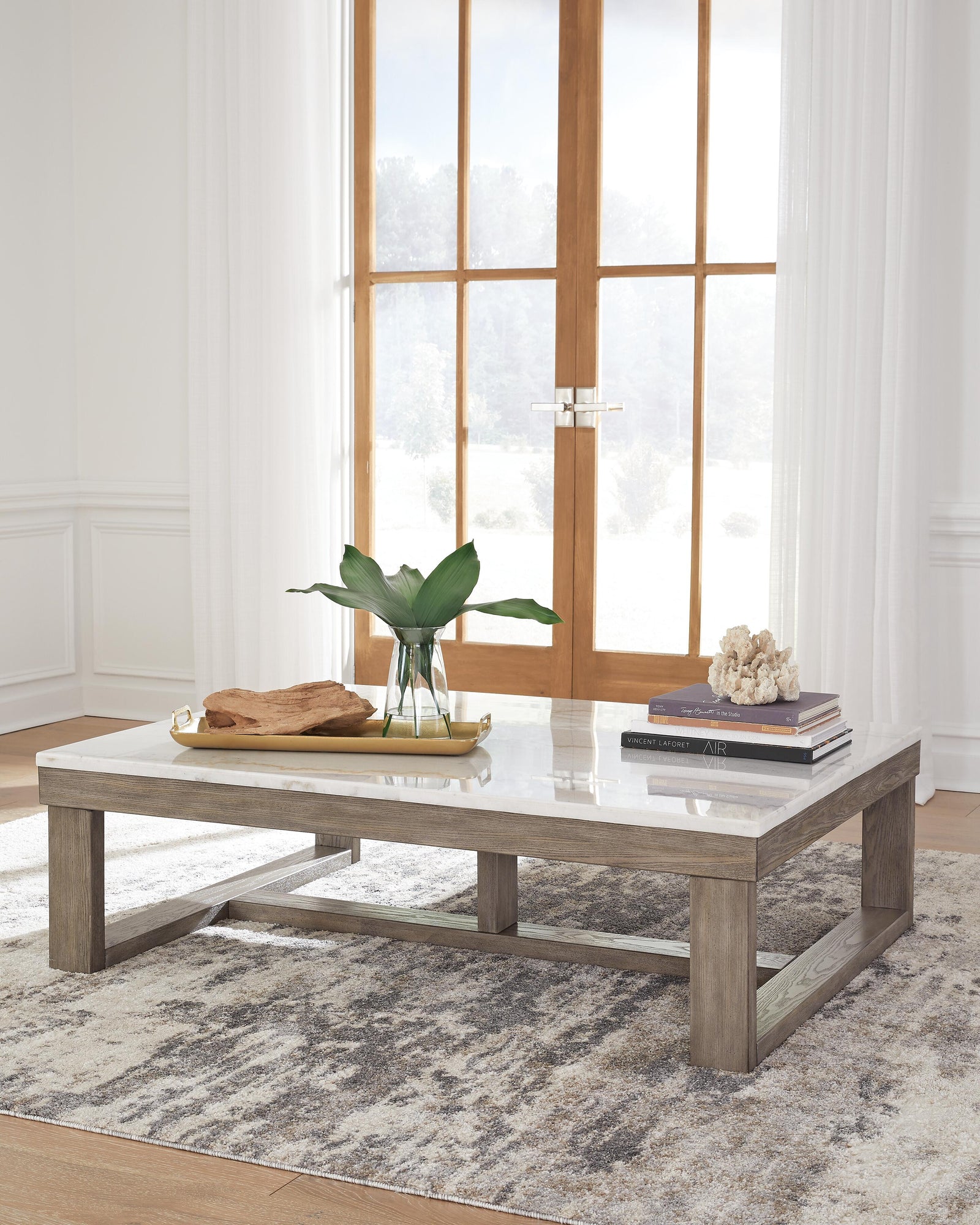 Loyaska Coffee Table and 2 End Tables - Brown/Ivory  (T789-SI) - Image 11