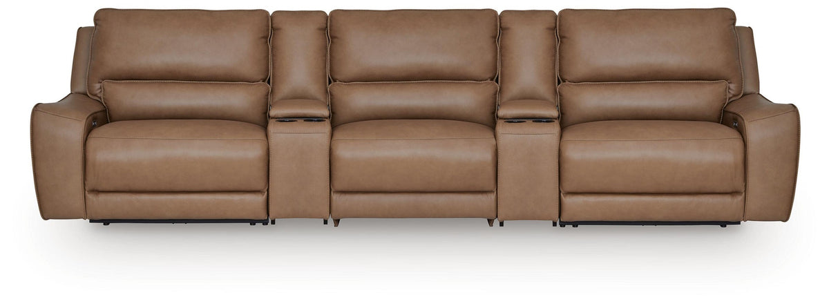 DeepWakes 5-Piece Reclining Sectional with Storage Consoles (PCU62606-SI)