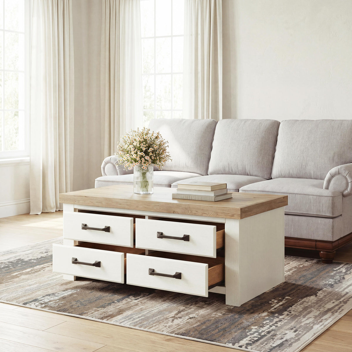 Savonport Coffee Table - White/Brown  (T4615-SI) - Image 7