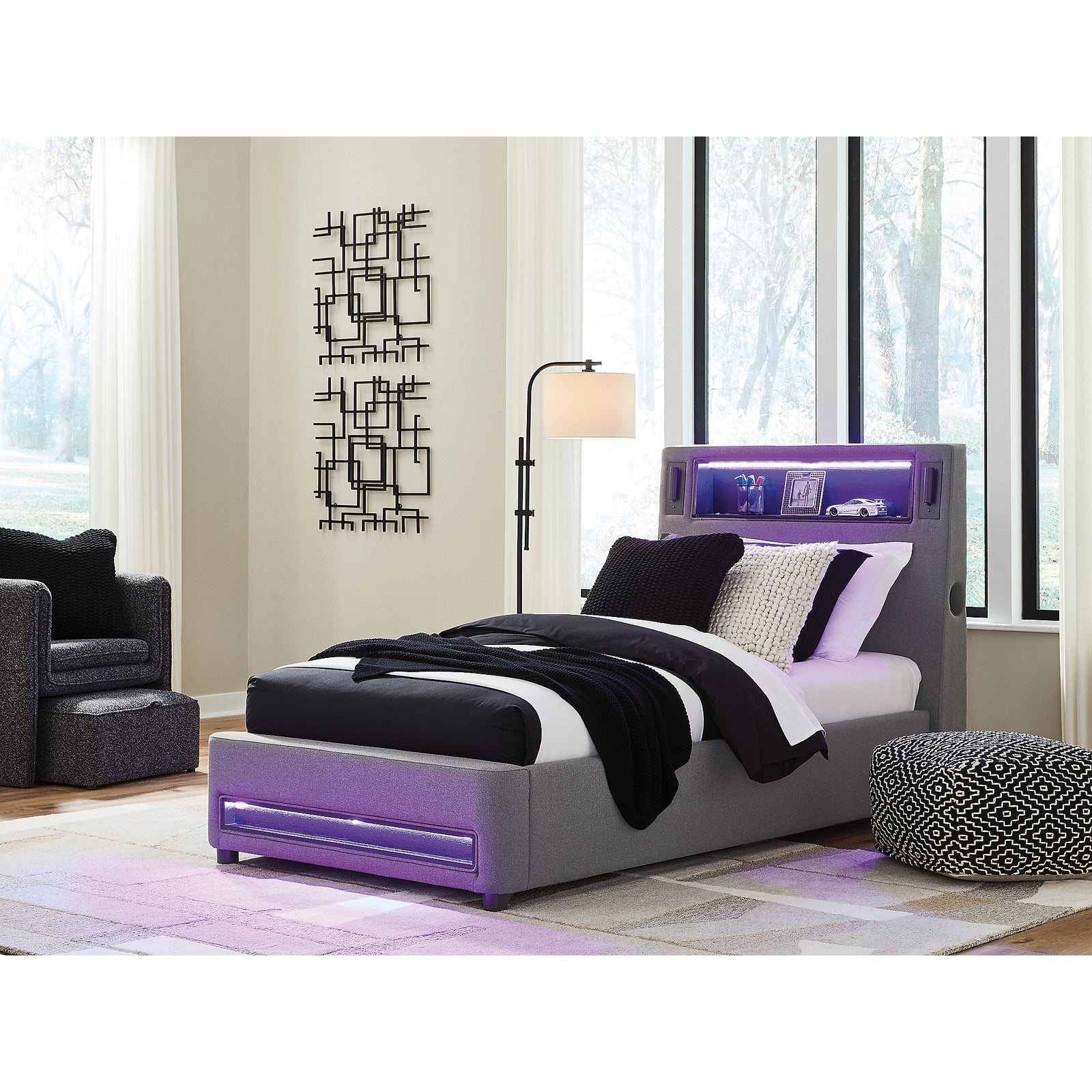 Verishaw Twin Upholstered Bed (PCB2721-SI) - Image 10
