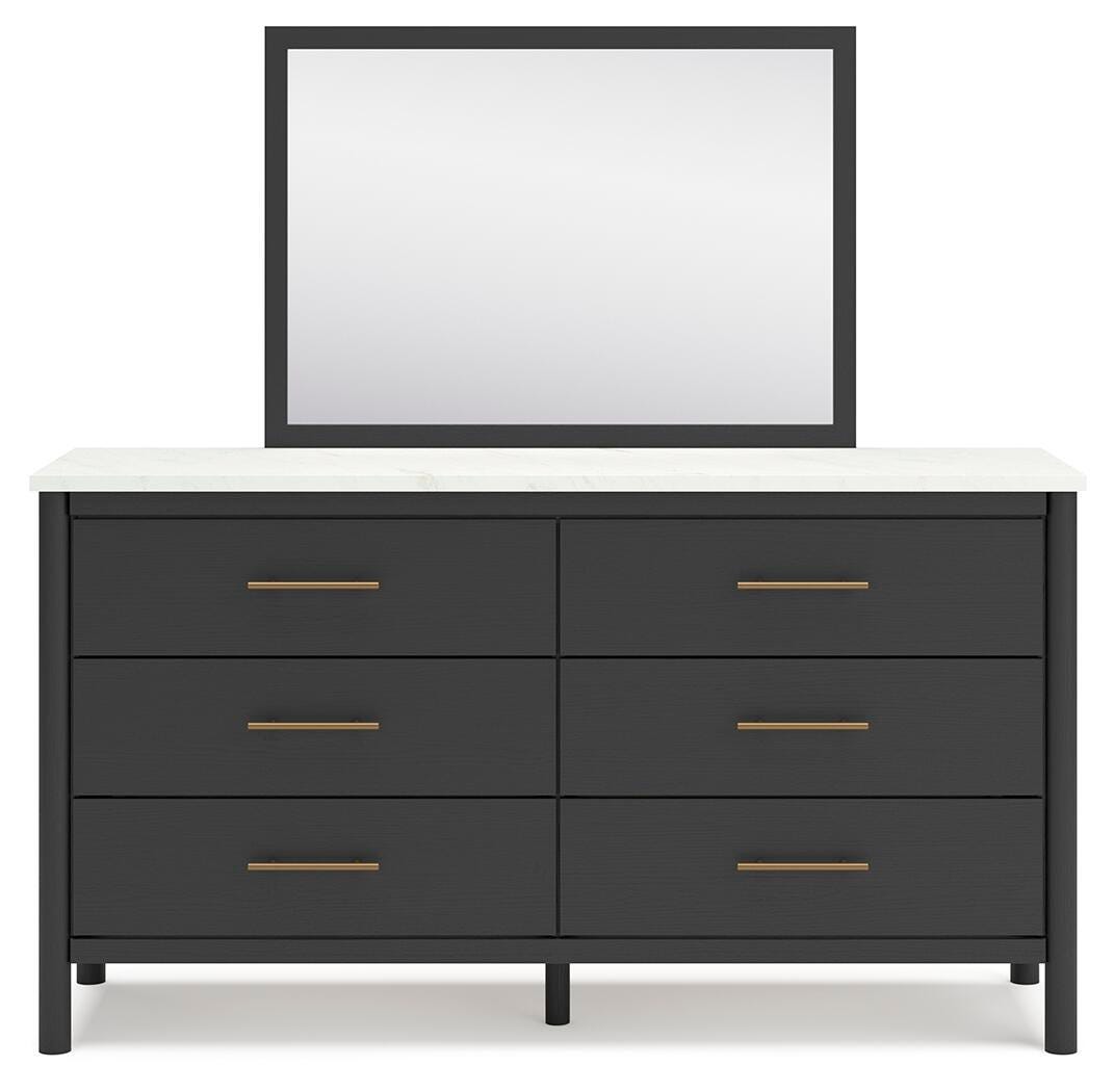 Cadmori Dresser and Mirror - Black/White  (B2616-SI)