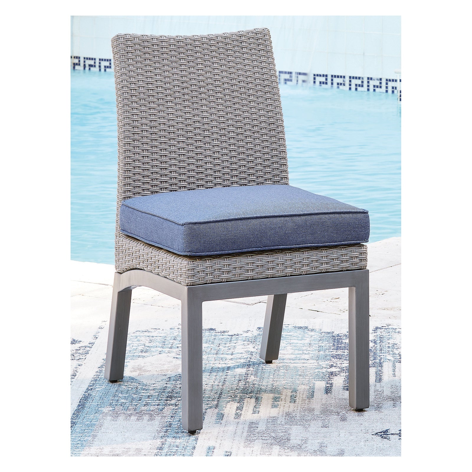Half Moon Beach Outdoor Side Chair with Cushion (Set of 2) (PCP418-SI) - Image 8