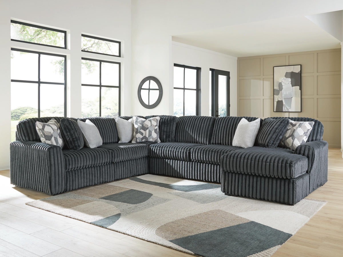 Midnight-Madness 4-Piece Sectional with Chaise (98105-SI) - Image 2
