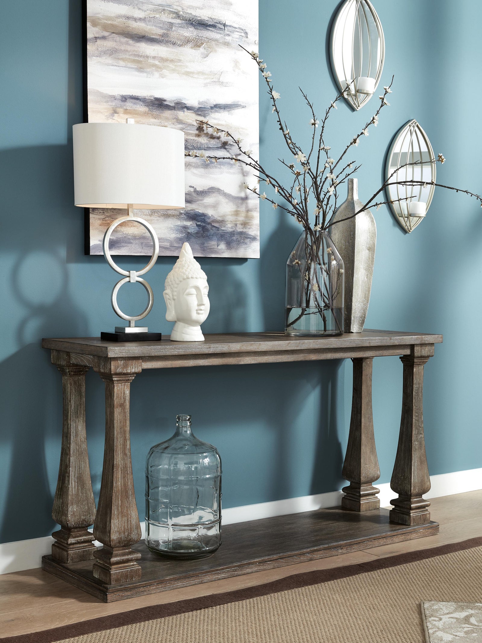 Johnelle Coffee Table, 2 End Tables and Sofa Table (T776-SI) - Image 13