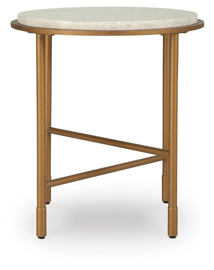Alben End Table - Antique Gold  (T643-SI) - Image 3