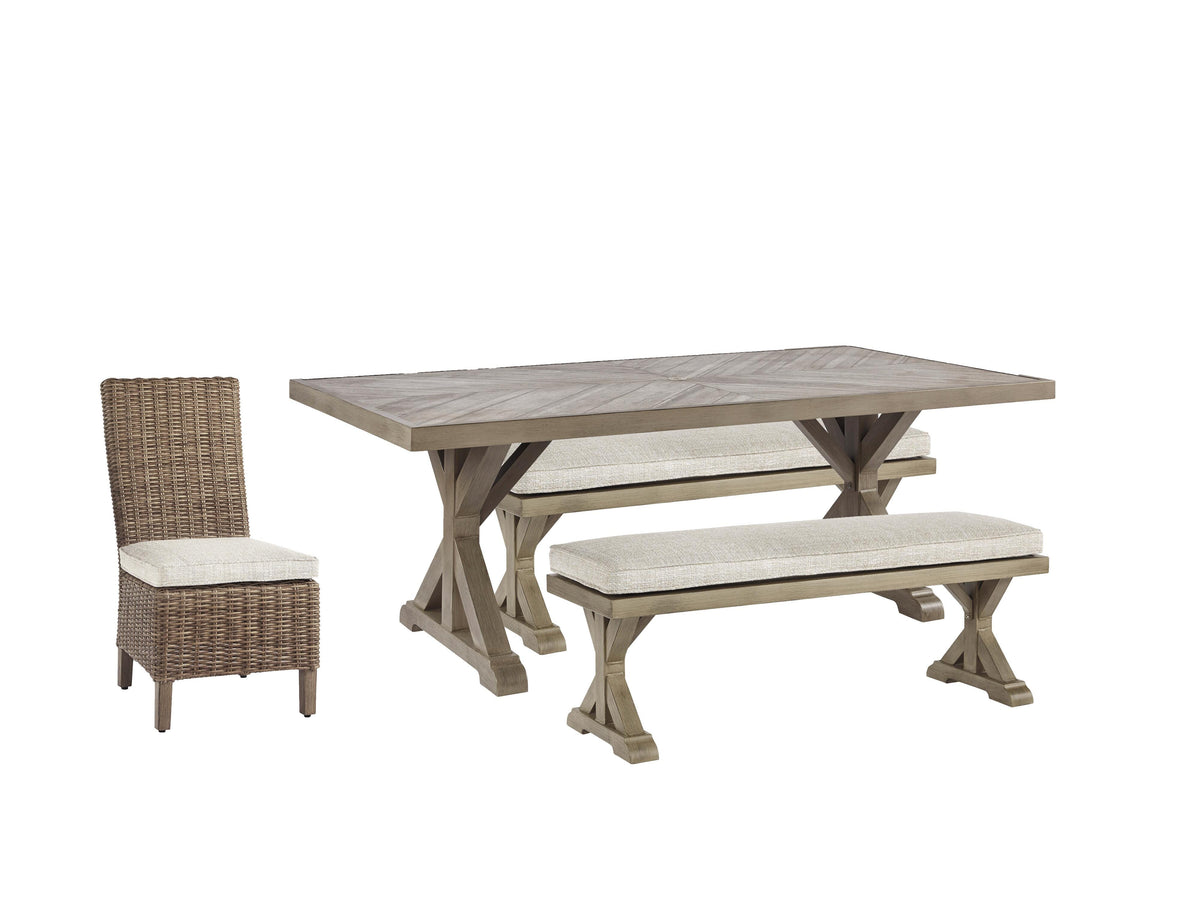 Beachcroft Outdoor Dining Table with 4 Chairs and Bench (P791-SI) - Image 2