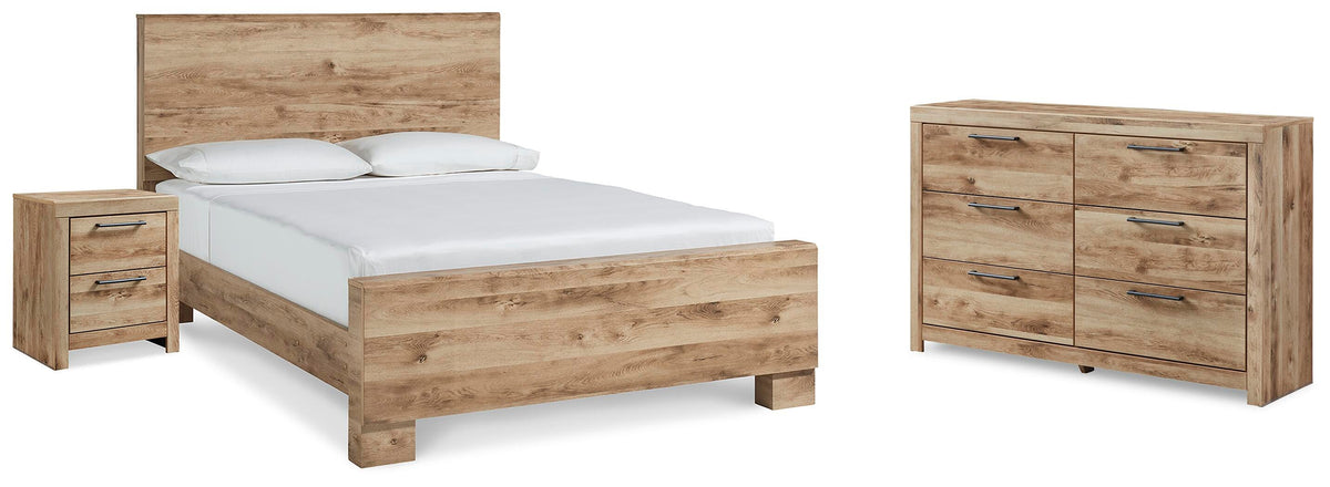 Hyanna Panel Bed, Dresser, and Nightstand - Tan Brown  (B1050-SI)
