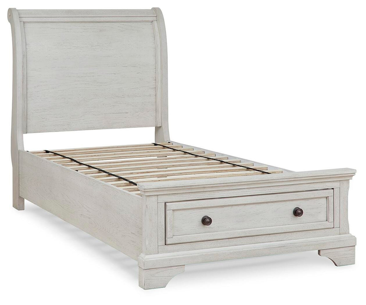 Robbinsdale Storage Bed, Dresser, Mirror and Nightstand - Antique White  (B742-SI) - Image 4