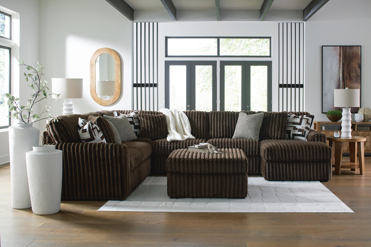 Midnight-Madness Sofa, Loveseat, Oversized Chair and Ottoman (98104-SI)