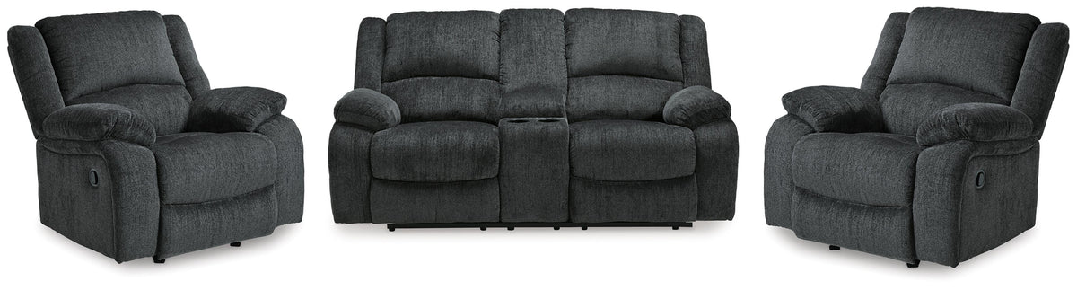 Draycoll Reclining Loveseat and 2 Recliners (76504-SI)