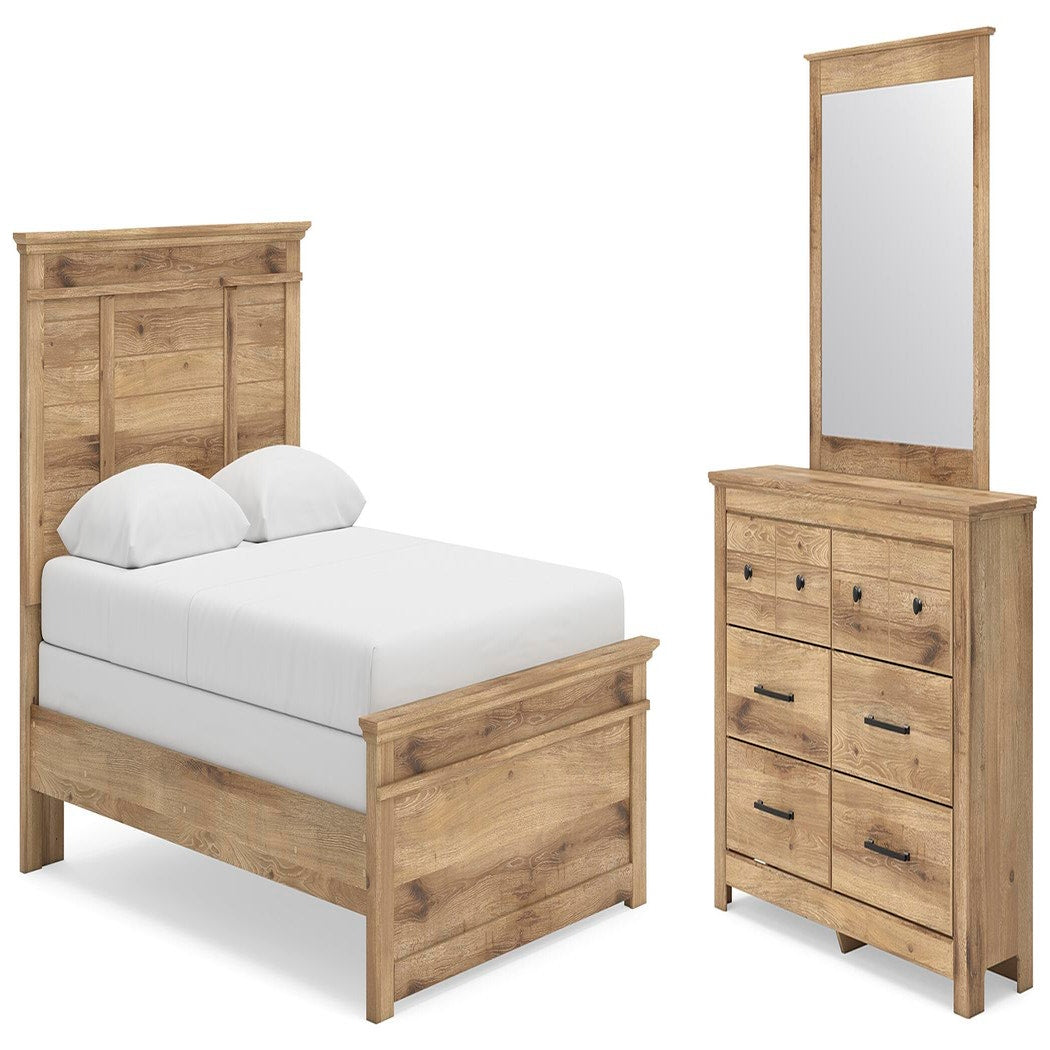 Makidern Queen Panel Bed, Dresser and Mirror (PCB1170-SI)