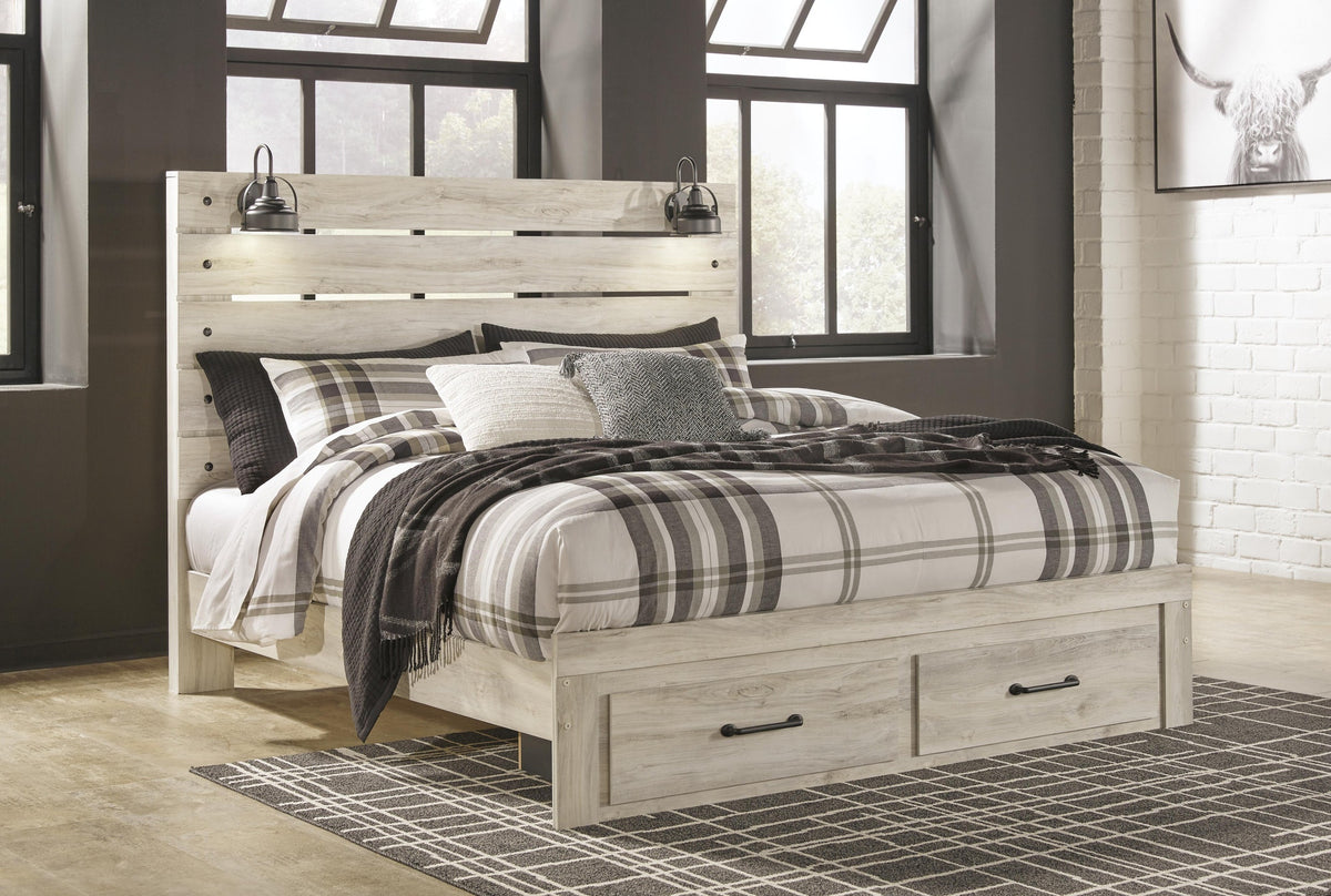 Cambeck Panel Storage Bed - Whitewash  (B192-SI) - Image 4