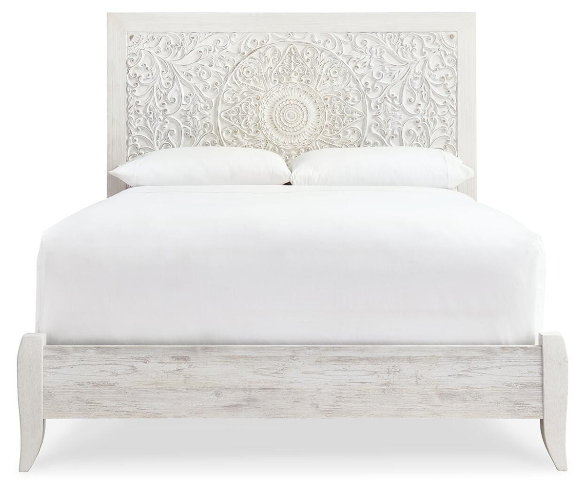 Paxberry Panel Bed, Dresser, Mirror, Chest and 2 Nightstands - Whitewash  (B181-SI) - Image 7