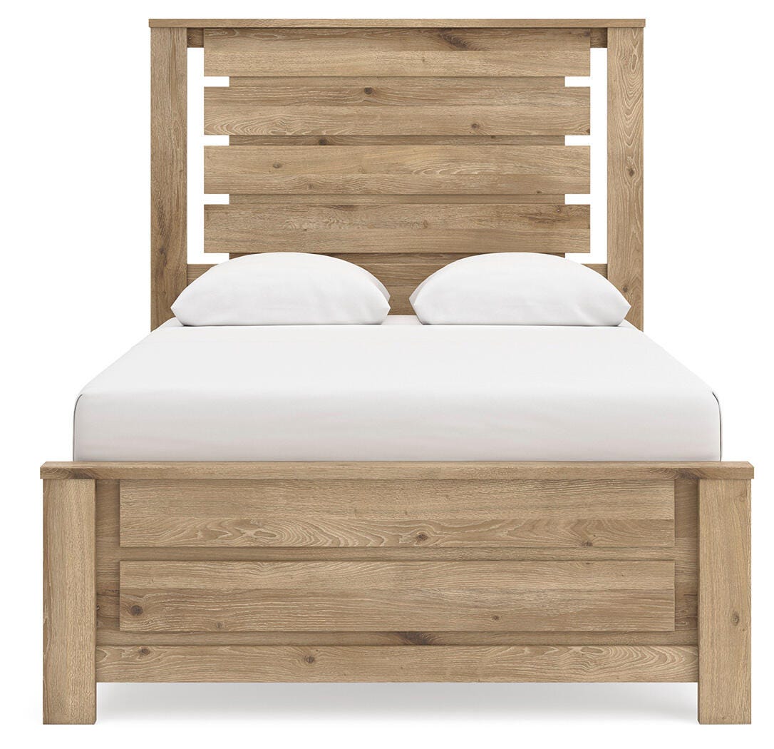 Brozmont Panel Platform Bed, Dresser and Mirror (B1045-SI) - Image 10
