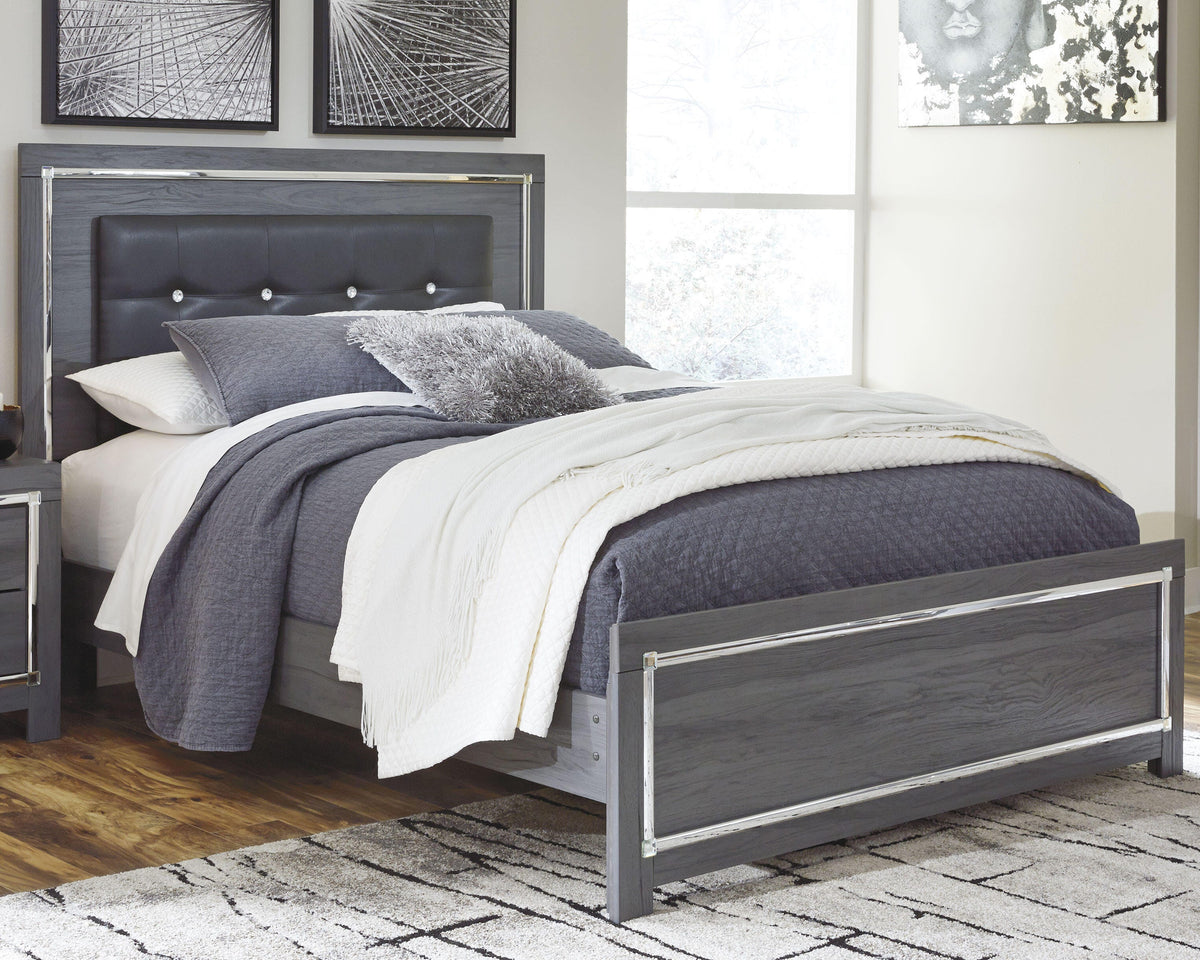 Lodanna Upholstered Panel Bed, Dresser and Mirror (B214-SI) - Image 4