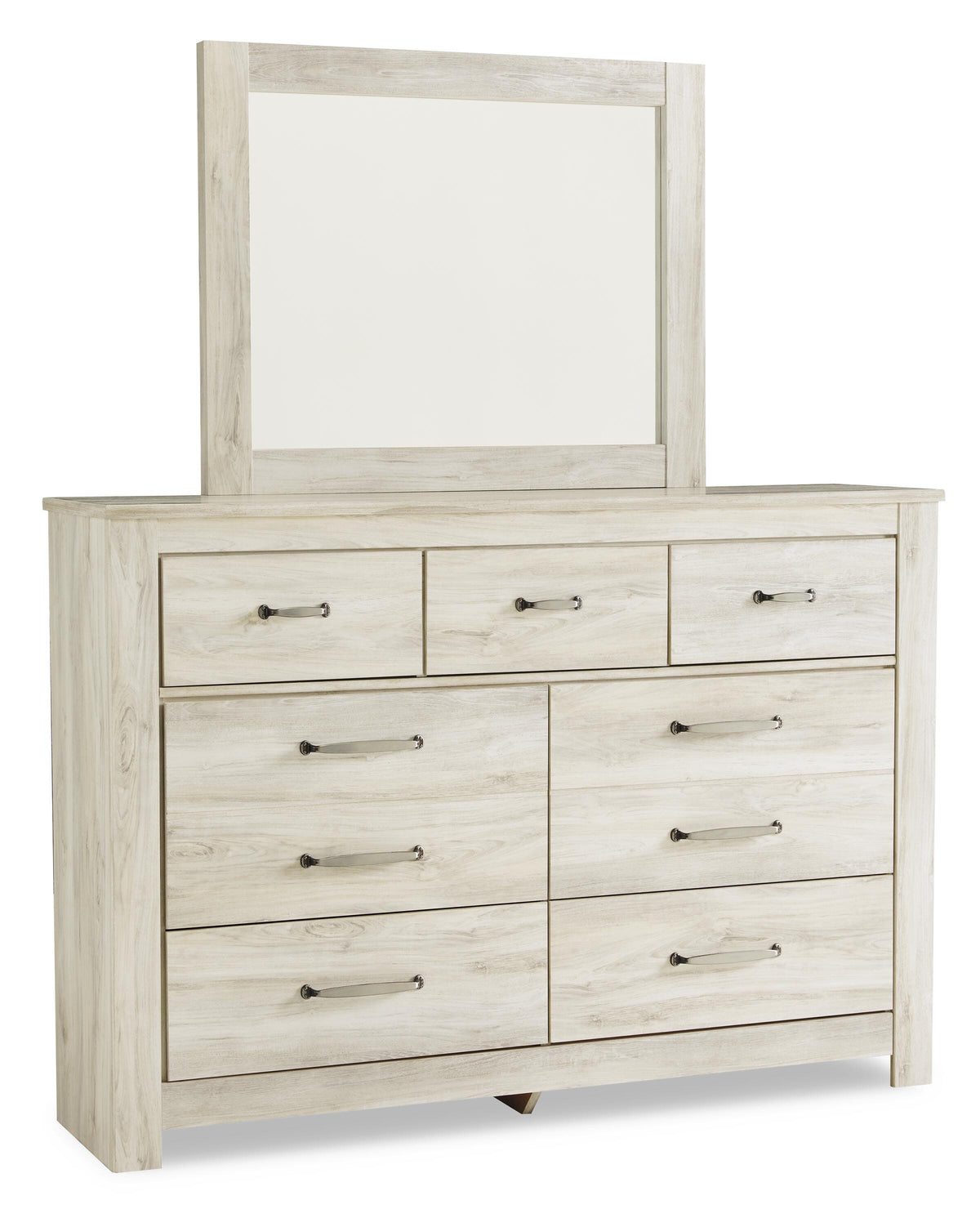 Bellaby Crossbuck Panel Bed, Dresser, Mirror and 2 Nightstands - Whitewash  (B331-SI) - Image 4
