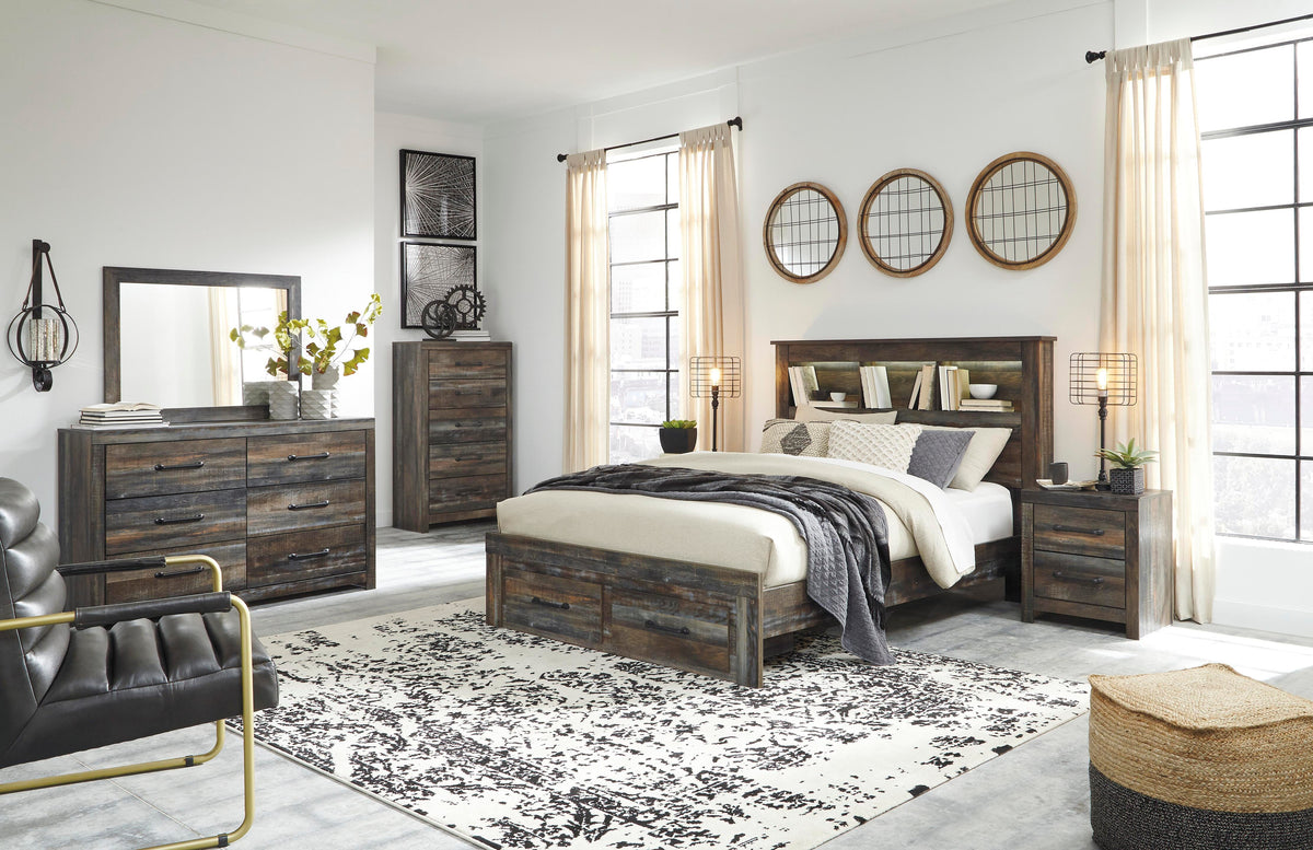 Drystan Bookcase Storage Bed, Dresser, Mirror, Chest and 2 Nightstands - Multi  (B211-SI) - Image 15