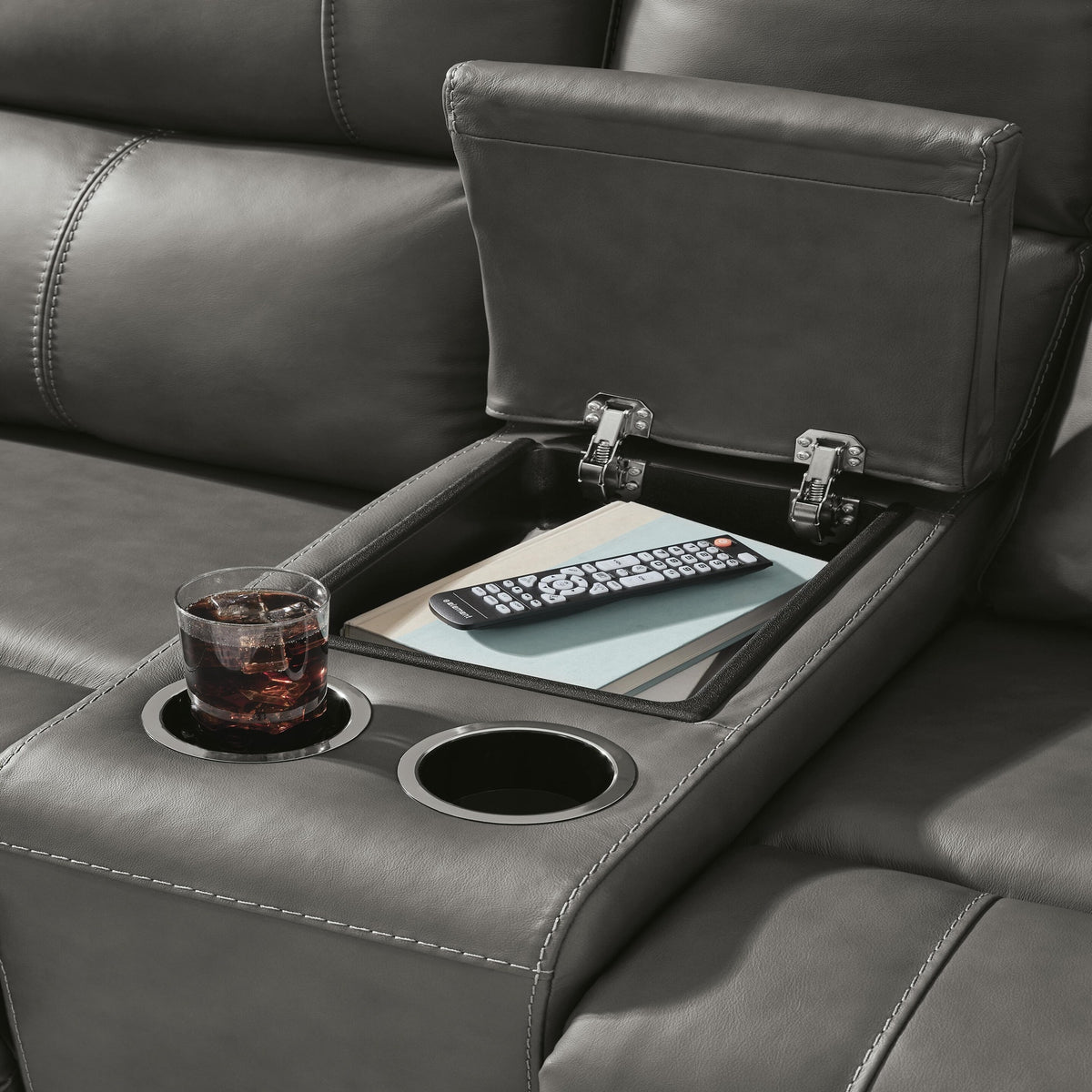 Bleckley Power Reclining Loveseat with Console (PCU12000-SI) - Image 37