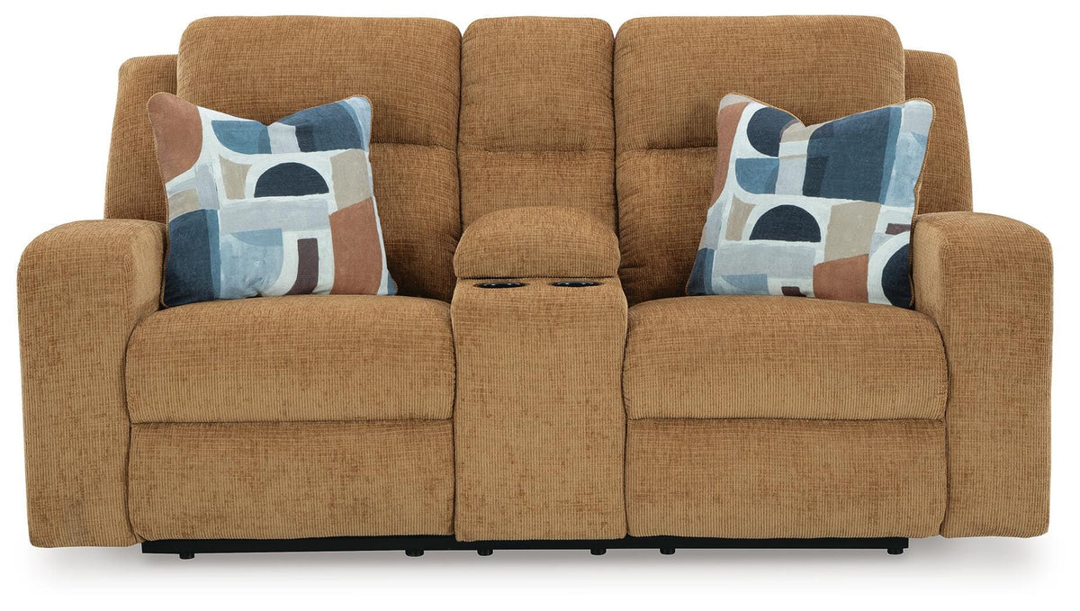 Kanlow Reclining Loveseat with Console (38605-SI) - Image 11