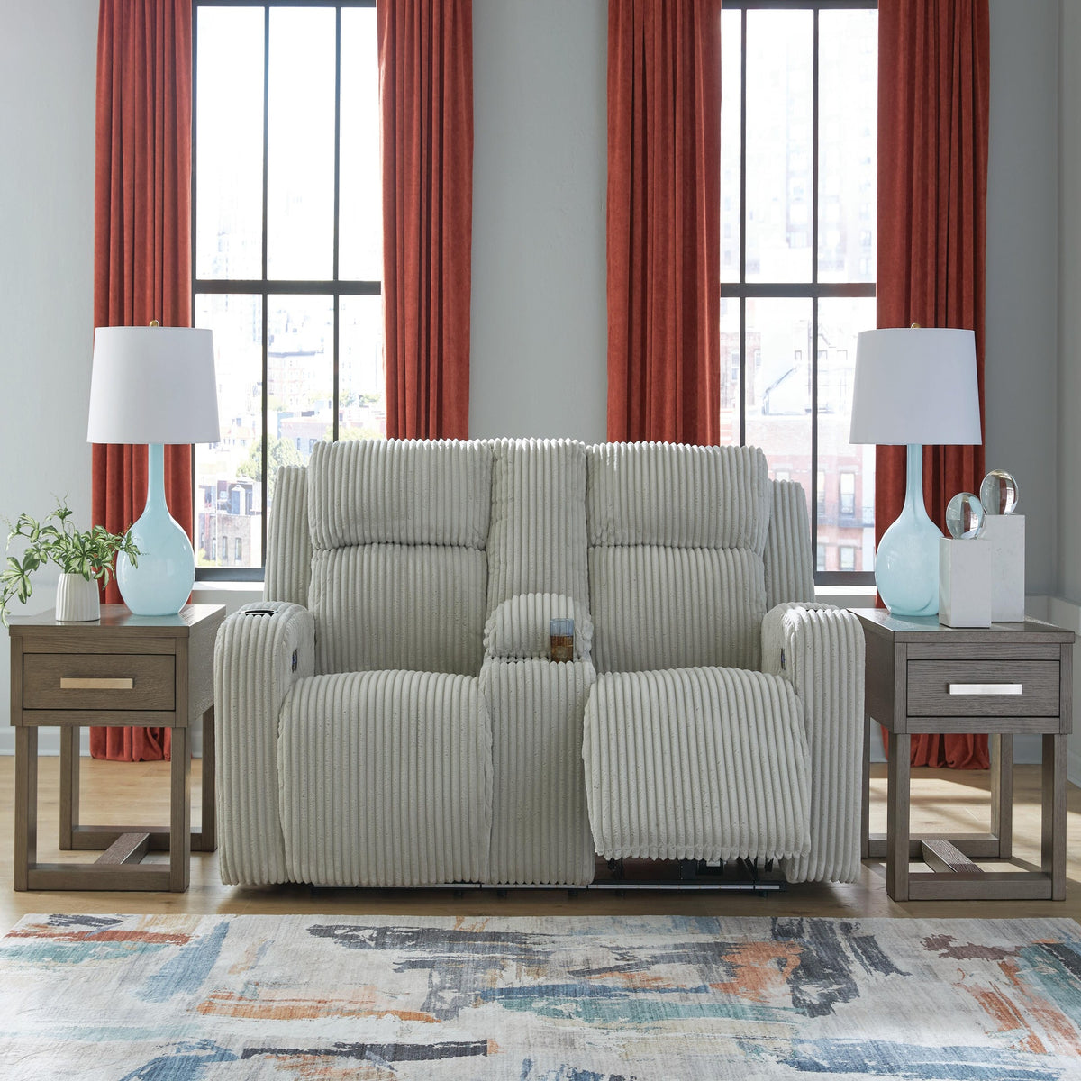 Carvara Power Reclining Loveseat with Console (PC64203-SI) - Image 8