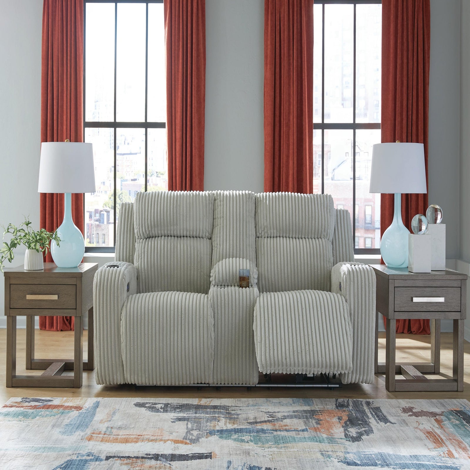 Carvara Power Reclining Loveseat with Console (PC64203-SI) - Image 8