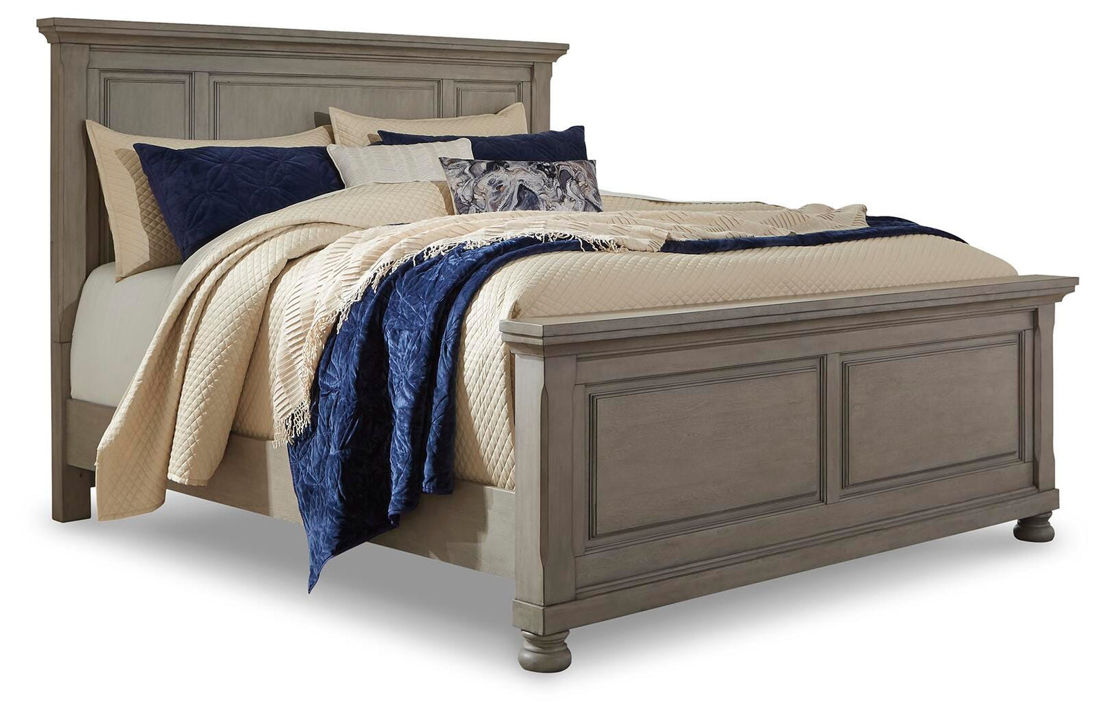 Lettner Panel Bed - Light Gray  (B733-SI)
