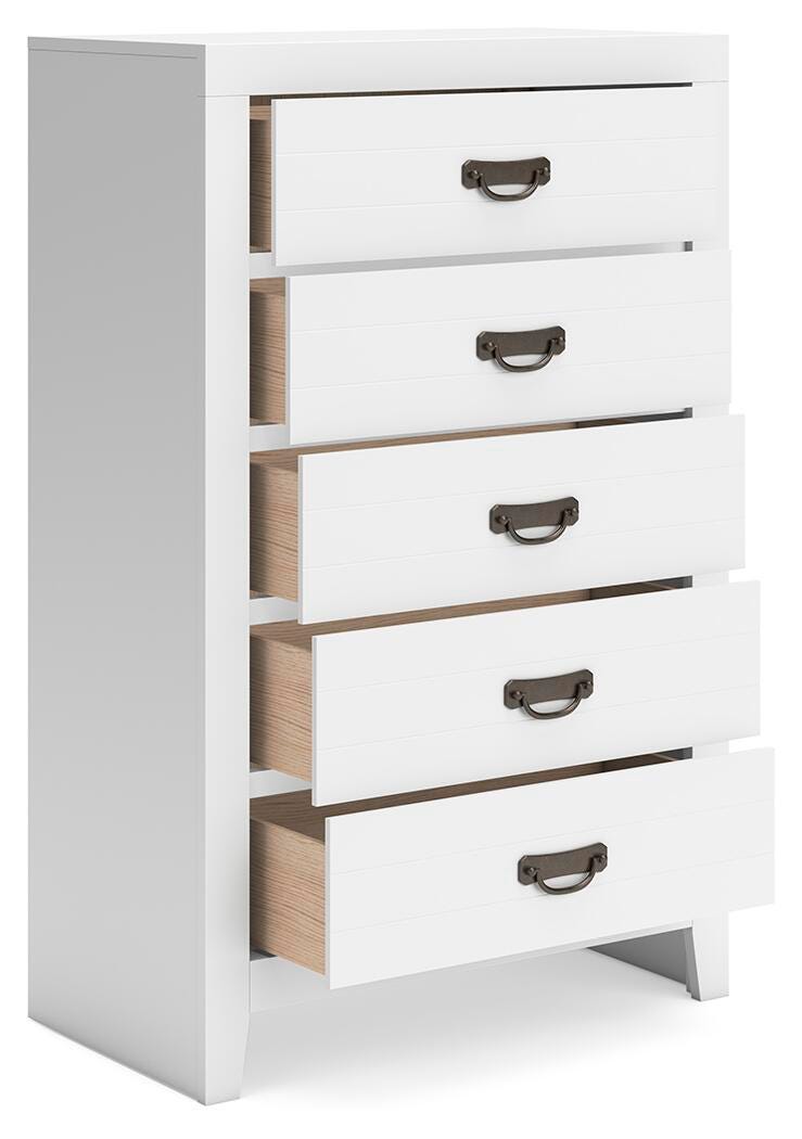 Binterglen Panel Bed, Dresser, Chest and 2 Nightstands (B427-SI) - Image 11
