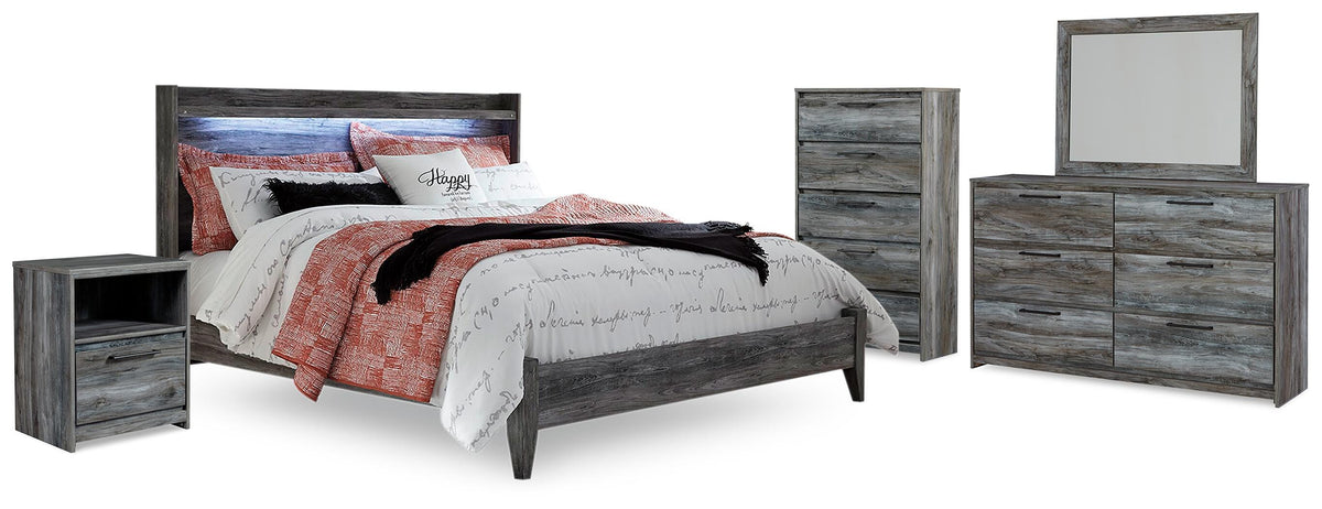 Baystorm Panel Bed, Dresser, Mirror, Chest and Nightstand (B221-SI)