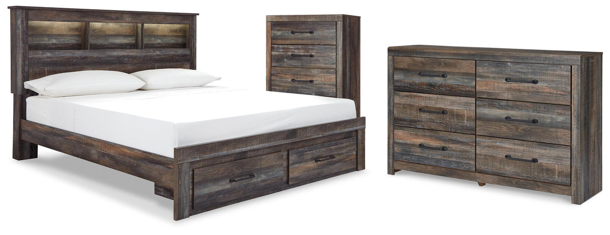 Drystan Bookcase Storage Bed, Dresser and Chest (B211-SI)