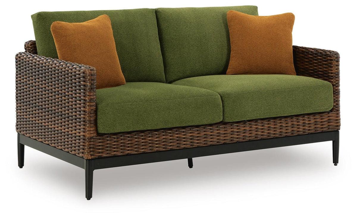 Horizon Hall Outdoor Loveseat with Cushion (P572-SI) - Image 2