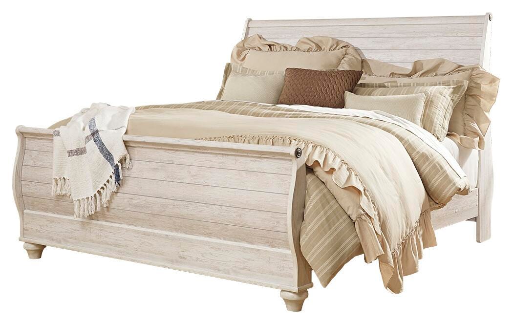Willowton Sleigh Bed and Nightstand (B267-SI) - Image 3