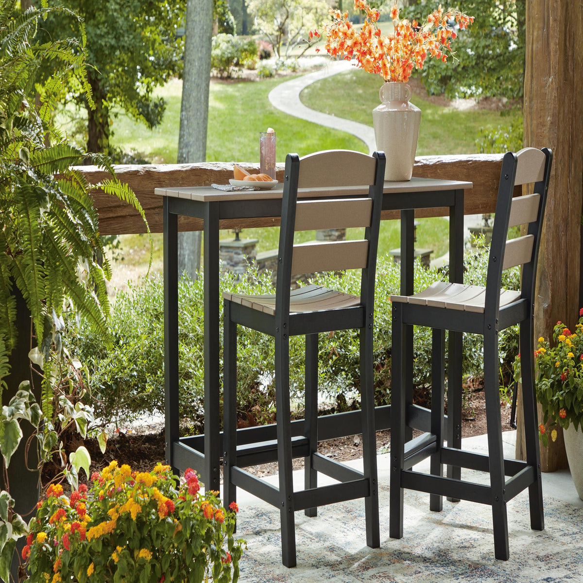 Shoreline Beach Outdoor Counter Table and 2 Barstools (PCP221-SI) - Image 9