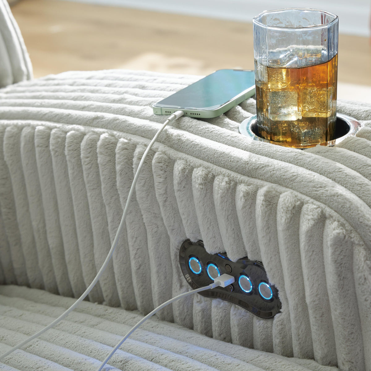 Carvara Power Reclining Loveseat with Console (PC64203-SI) - Image 20