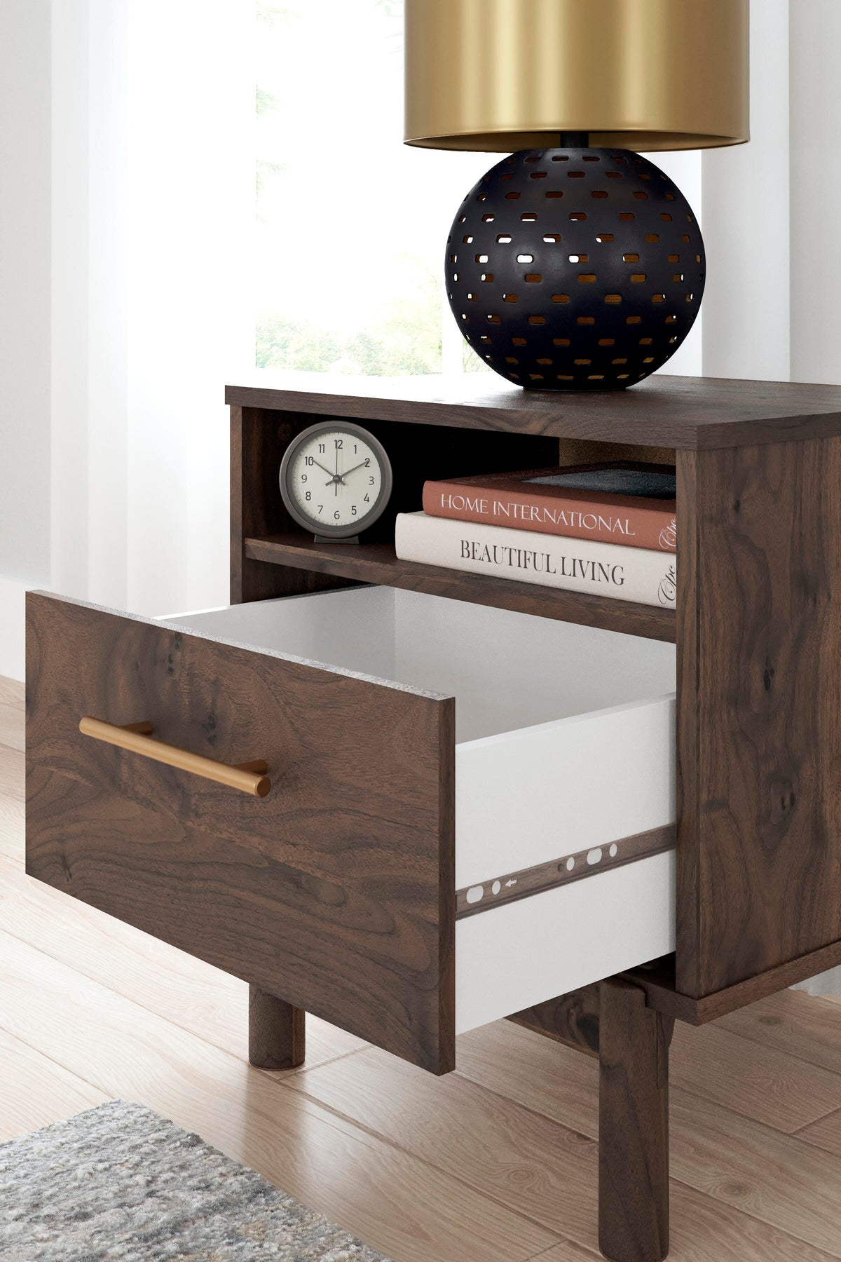 Calverson Panel Platform Bed with Dresser and Nightstand - Mocha  (EB3660-SI) - Image 24