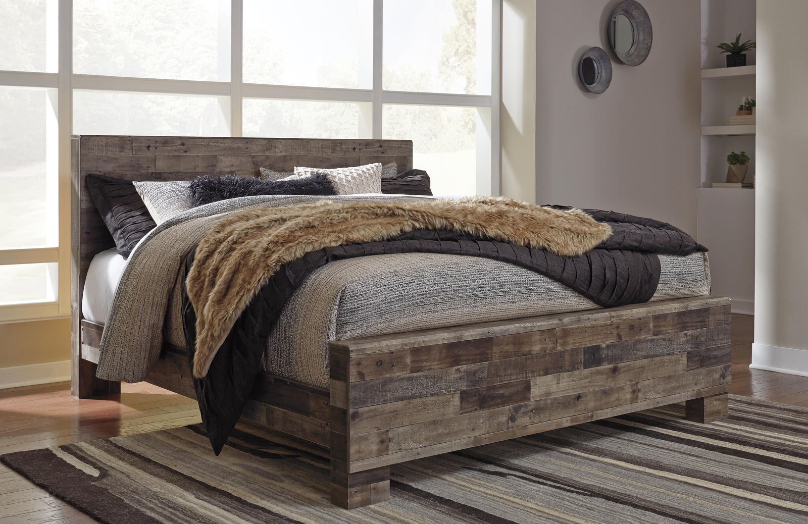 Derekson Panel Bed - Multi Gray  (B200-SI) - Image 2