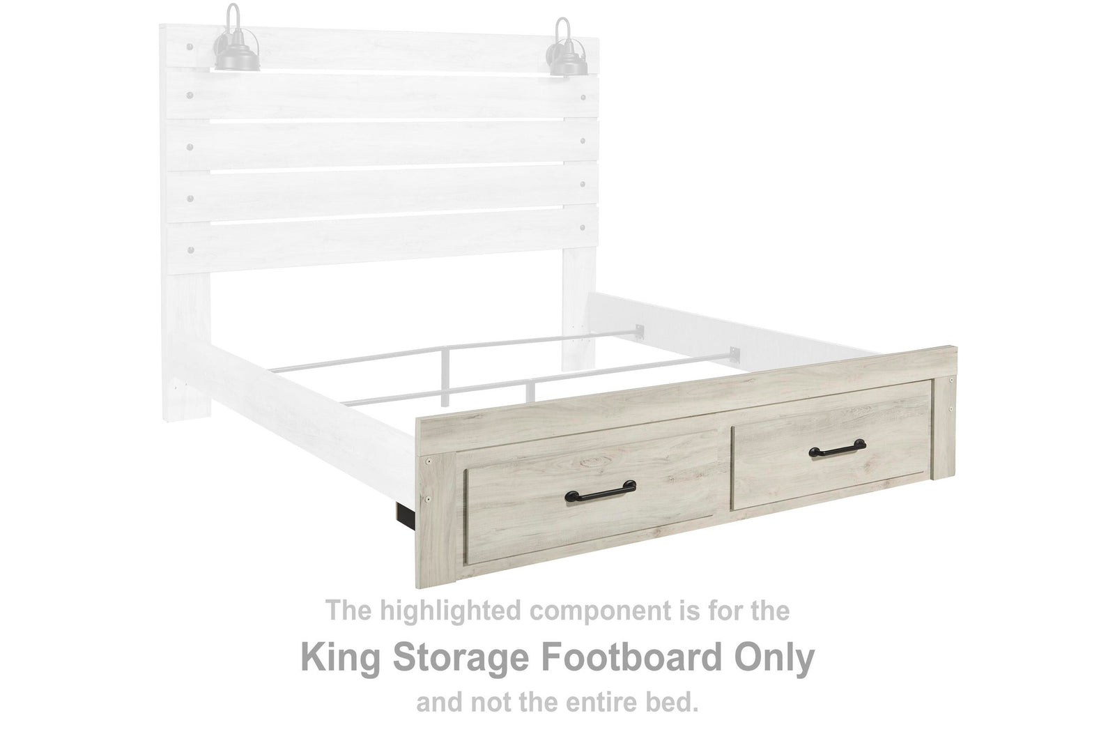 Cambeck Storage Footboard - Whitewash  (B192-SI) - Image 2