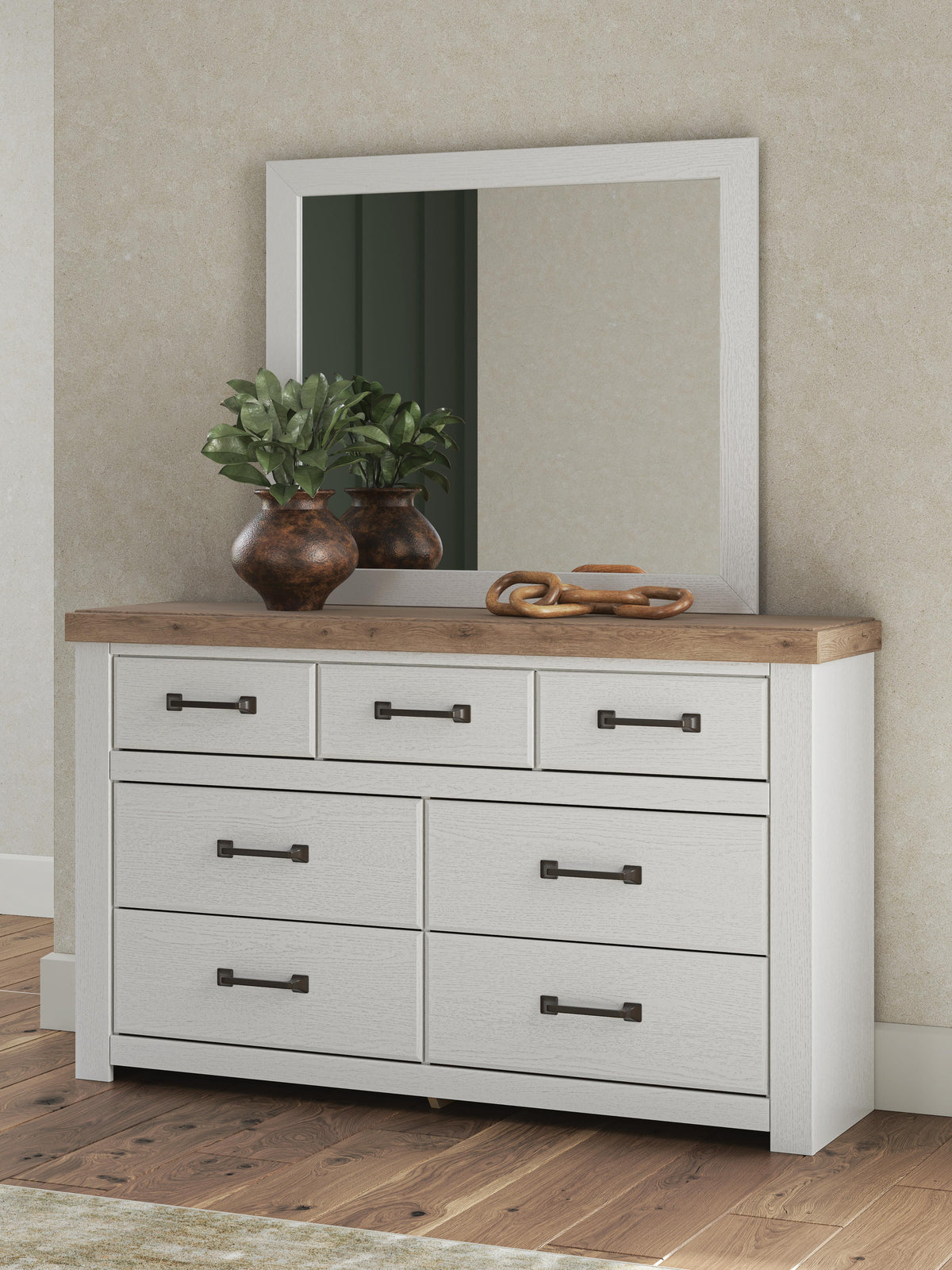 Savonport Dresser and Mirror - White/Brown  (B4615-SI) - Image 8