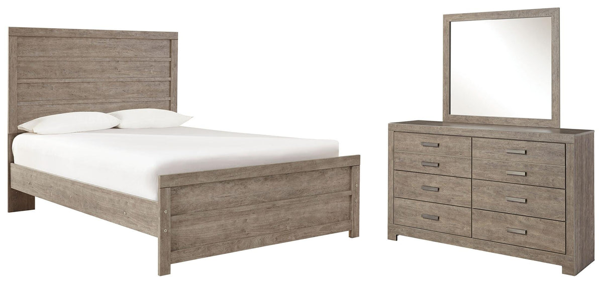 Culverbach Panel Bed, Dresser and Mirror - Gray  (B070-SI)