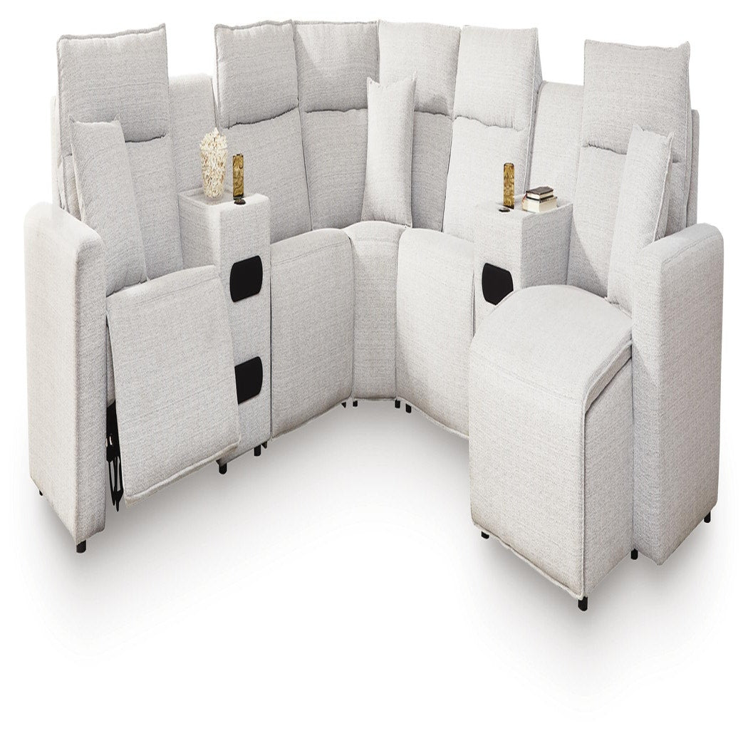 Modmax II 7-Piece Power Reclining Sectional with Chaise and Audio Consoles (65907-SI)
