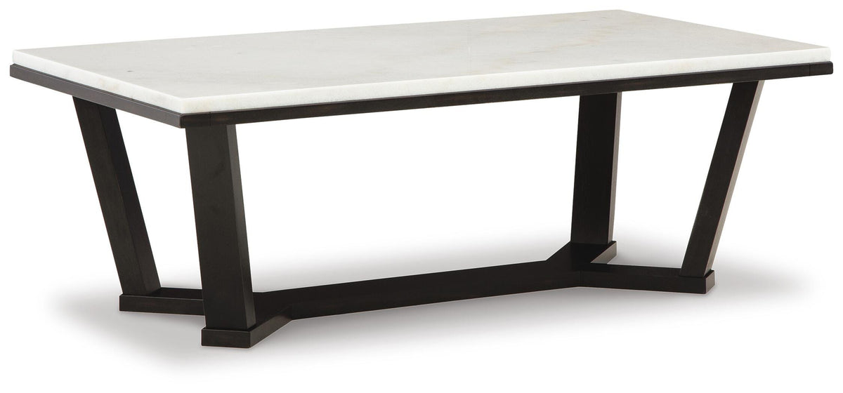 Fostead Coffee Table and 2 Ends - White/Espresso  (T770-SI) - Image 3