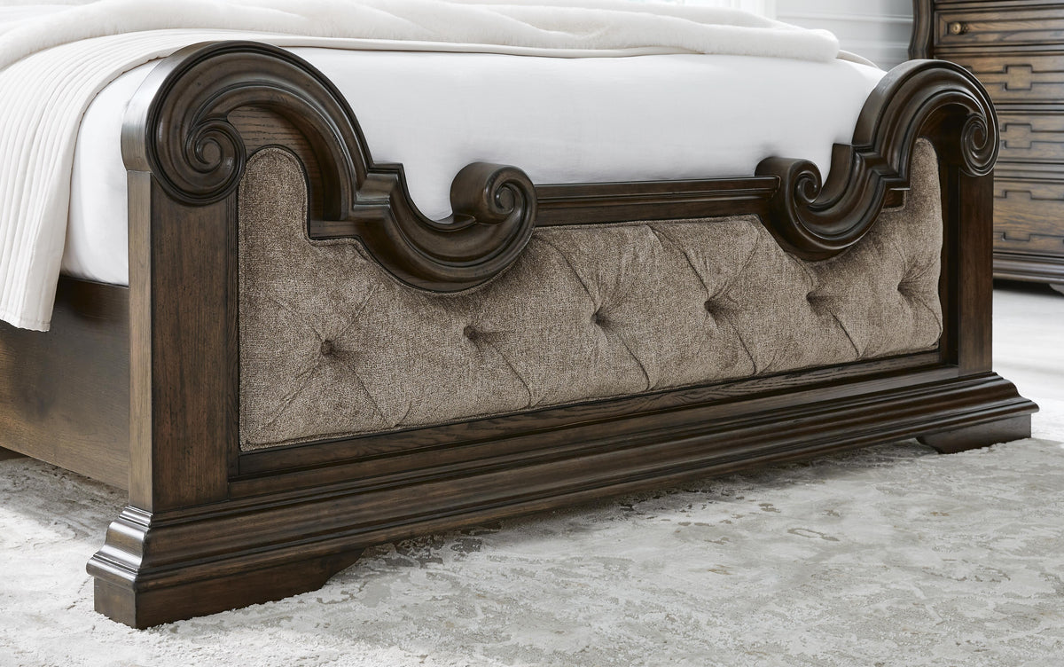 Maylee Upholstered Bed - Dark Brown  (B947-SI) - Image 8