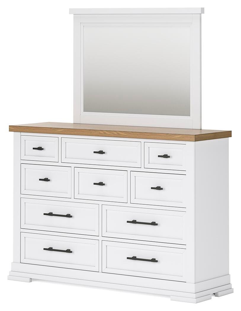 Ashbryn Dresser and Mirror - White/Natural  (B844-SI) - Image 4