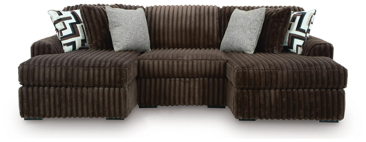 Midnight-Madness 3-Piece Double Chaise Sectional (98104-SI)